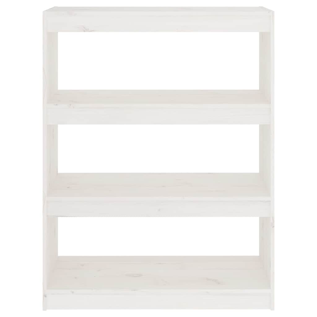 vidaXL Book Cabinet/Room Divider White 80x30x103,5 cm Solid Wood Pine 4