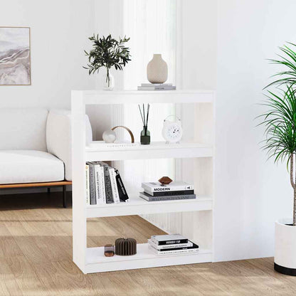 vidaXL Book Cabinet/Room Divider White 80x30x103,5 cm Solid Wood Pine 1