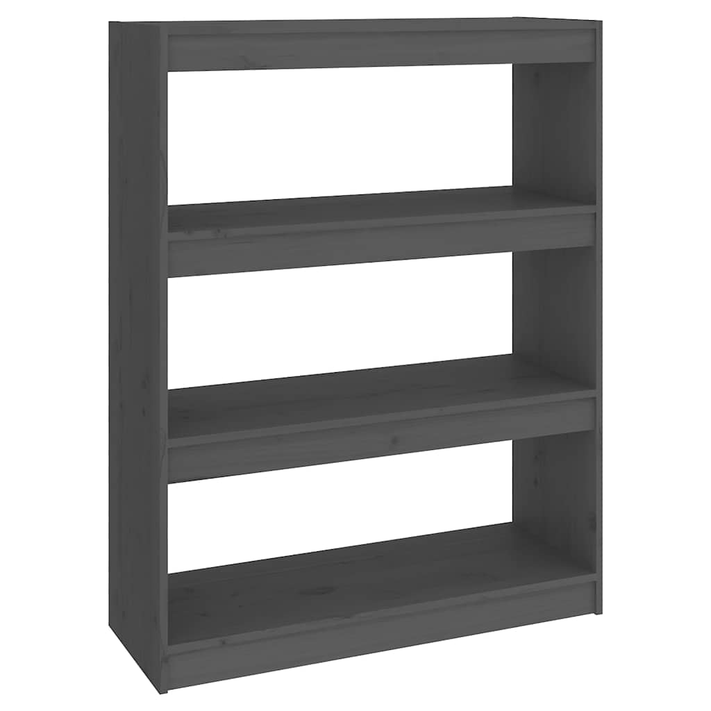 vidaXL Book Cabinet/Room Divider Grey 80x30x103,5 cm Solid Wood Pine 2