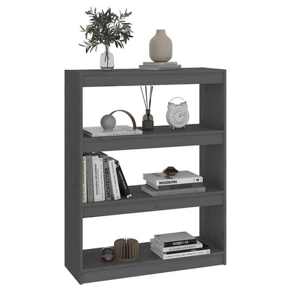 vidaXL Book Cabinet/Room Divider Grey 80x30x103,5 cm Solid Wood Pine 6