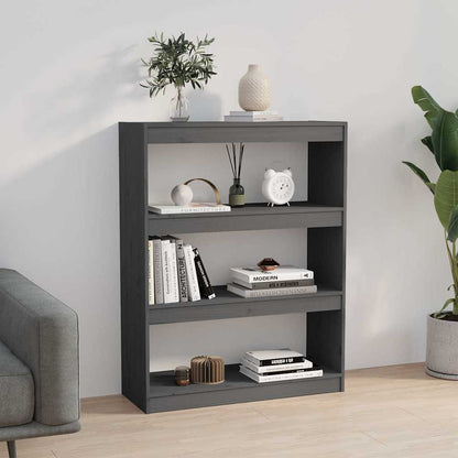 vidaXL Book Cabinet/Room Divider Grey 80x30x103,5 cm Solid Wood Pine 3