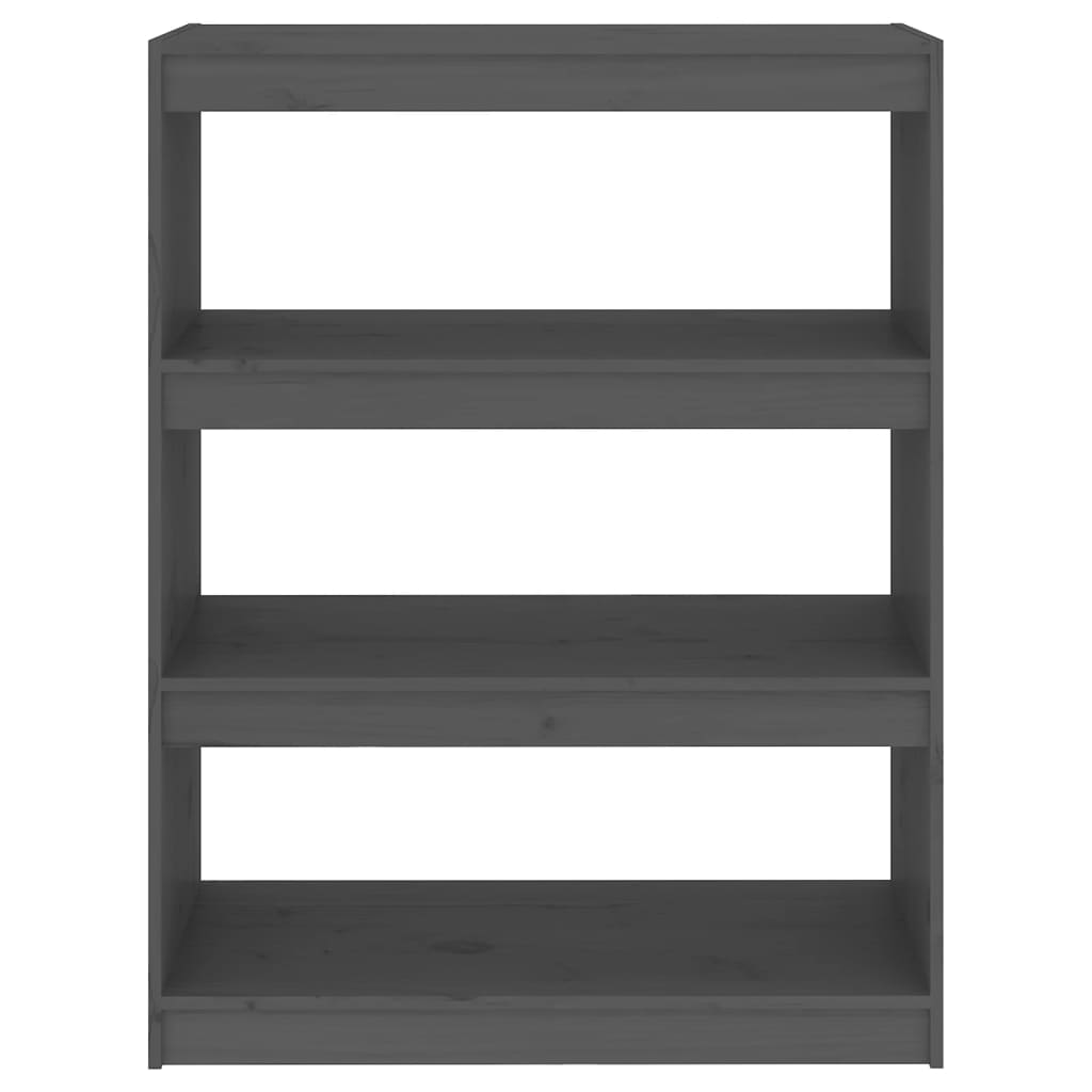 vidaXL Book Cabinet/Room Divider Grey 80x30x103,5 cm Solid Wood Pine 4