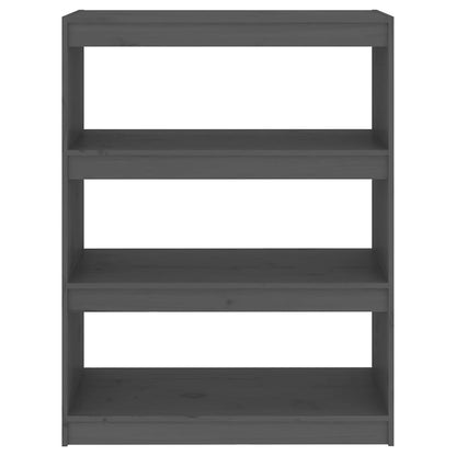 vidaXL Book Cabinet/Room Divider Grey 80x30x103,5 cm Solid Wood Pine 4