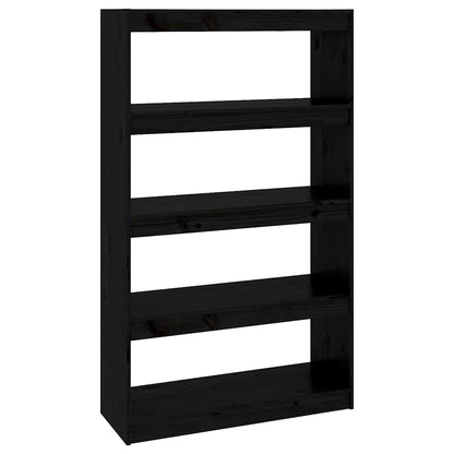 vidaXL Book Cabinet/Room Divider Black 80x30x135,5 cm Solid Wood Pine 2