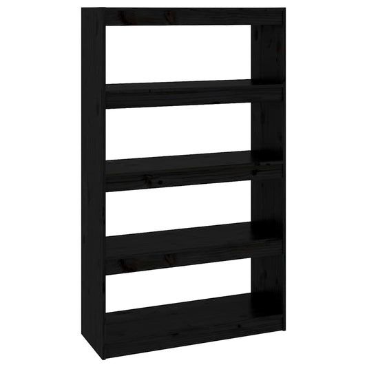 vidaXL Book Cabinet/Room Divider Black 80x30x135,5 cm Solid Wood Pine 2