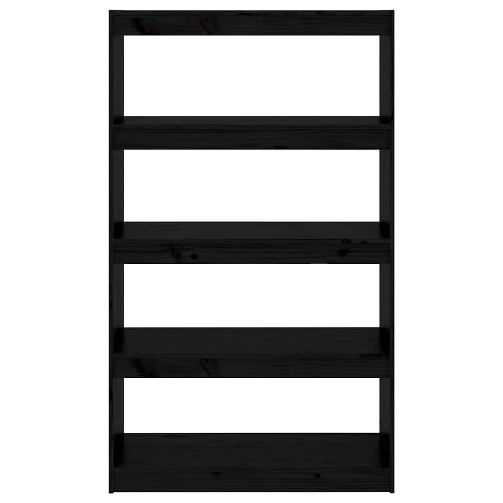 vidaXL Book Cabinet/Room Divider Black 80x30x135,5 cm Solid Wood Pine 4