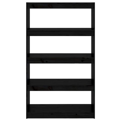 vidaXL Book Cabinet/Room Divider Black 80x30x135,5 cm Solid Wood Pine 4