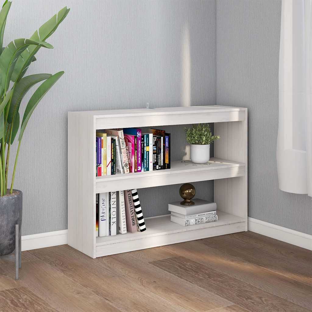 vidaXL Book Cabinet Room Divider White 100x30x71.5 cm Pinewood 3