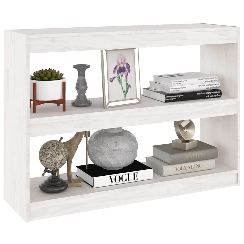 vidaXL Book Cabinet Room Divider White 100x30x71.5 cm Pinewood 4