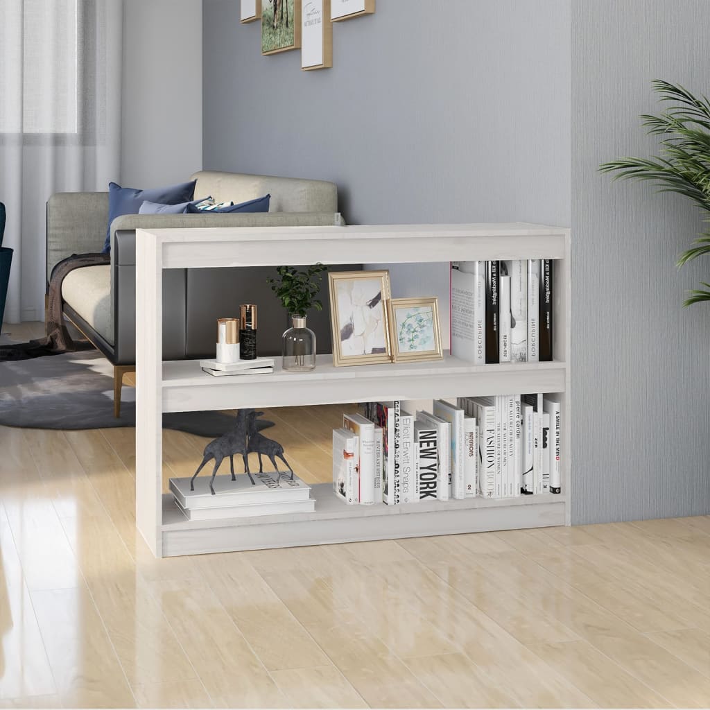 vidaXL Book Cabinet Room Divider White 100x30x71.5 cm Pinewood 1