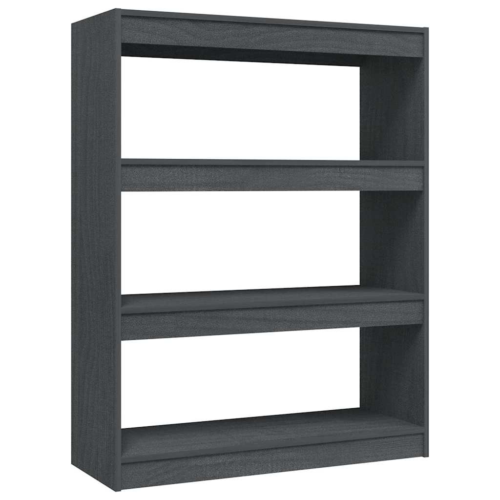 vidaXL Book Cabinet | Grey | Solid Pinewood | 100 x 30 x 103 cm | Book Cabinet 2