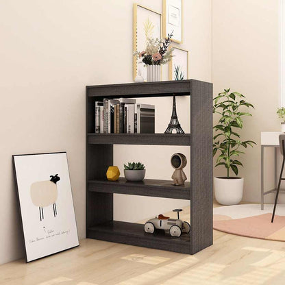 vidaXL Book Cabinet | Grey | Solid Pinewood | 100 x 30 x 103 cm | Book Cabinet 3