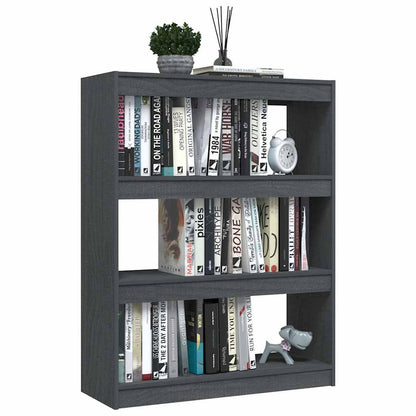 vidaXL Book Cabinet | Grey | Solid Pinewood | 100 x 30 x 103 cm | Book Cabinet 4