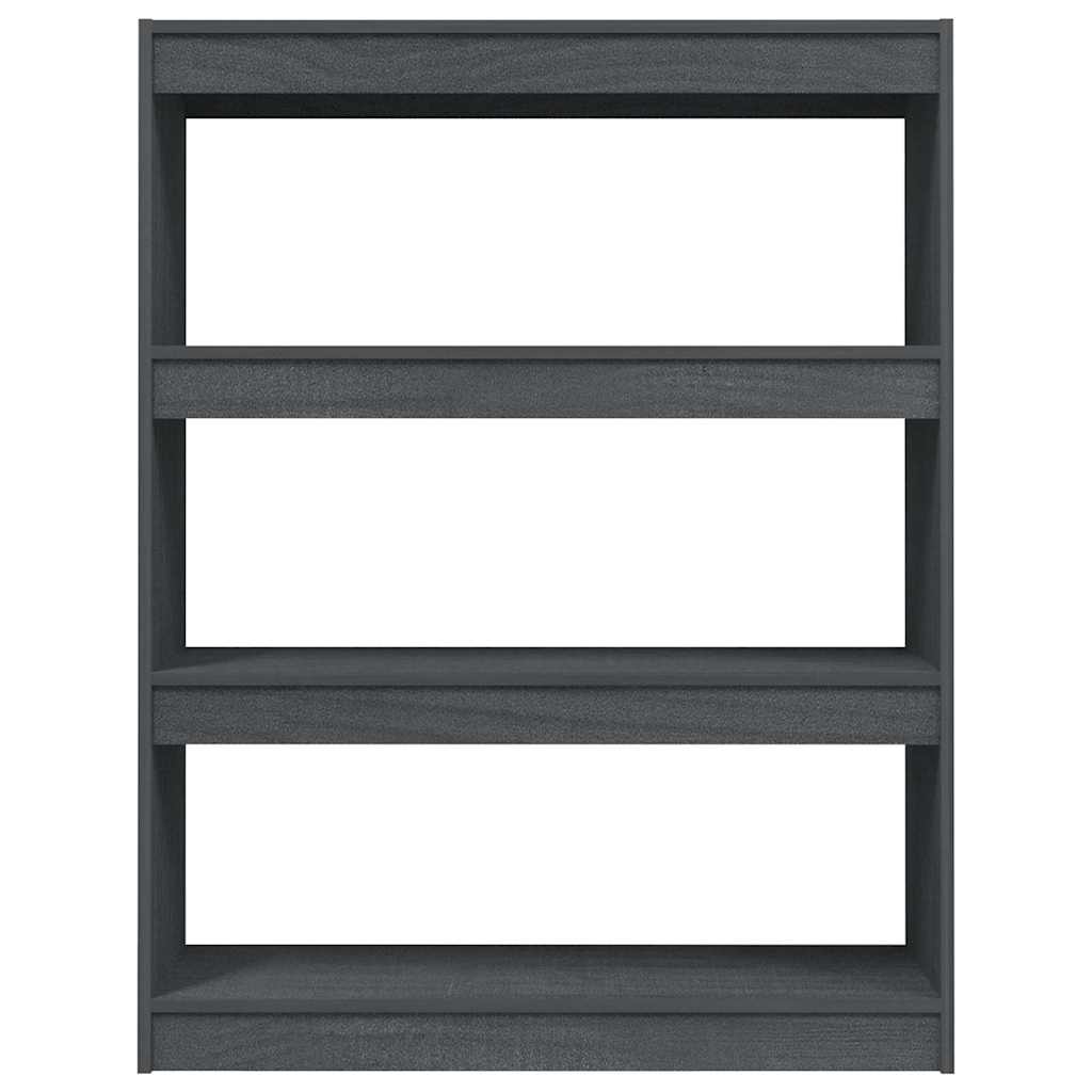 vidaXL Book Cabinet | Grey | Solid Pinewood | 100 x 30 x 103 cm | Book Cabinet 5