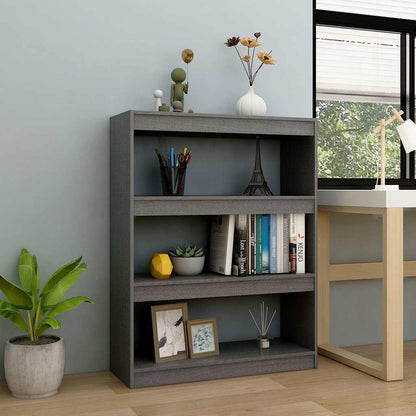 vidaXL Book Cabinet | Grey | Solid Pinewood | 100 x 30 x 103 cm | Book Cabinet 1