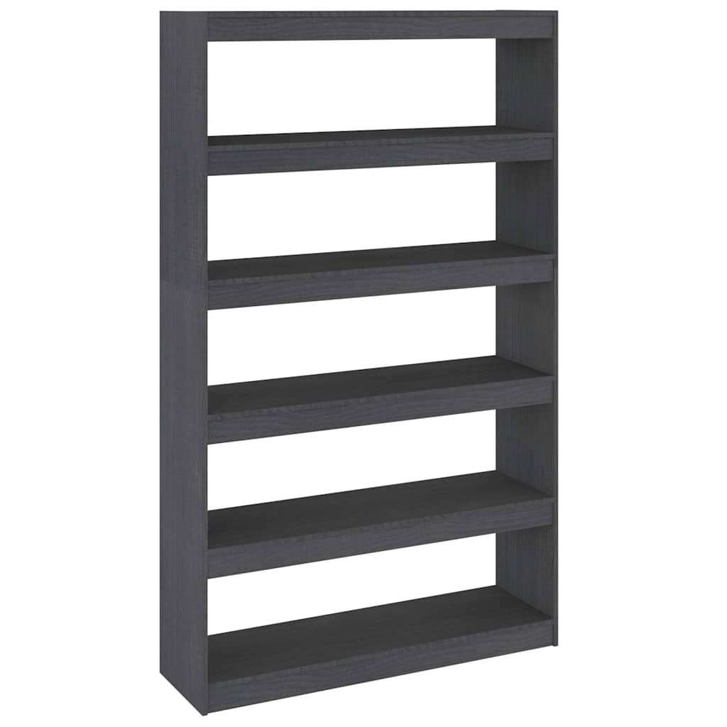 vidaXL Book Cabinet | Grey | Solid Pinewood | 100 x 30 x 167.5 cm | Book Cabinet 2