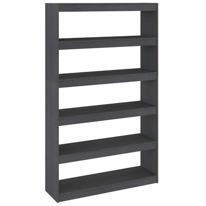 vidaXL Book Cabinet | Grey | Solid Pinewood | 100 x 30 x 167.5 cm | Book Cabinet 2