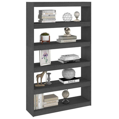 vidaXL Book Cabinet | Grey | Solid Pinewood | 100 x 30 x 167.5 cm | Book Cabinet 4