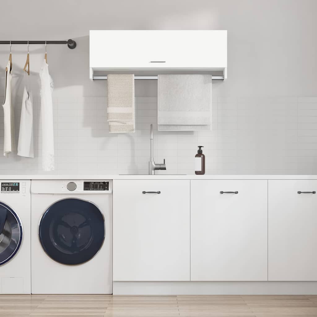 808233 vidaXL Wardrobe White 100x32,5x35 cm Engineered Wood 1
