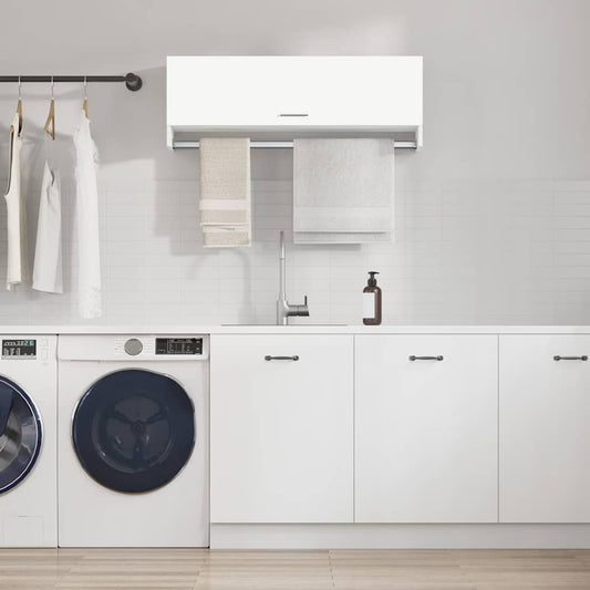 808233 vidaXL Wardrobe White 100x32,5x35 cm Engineered Wood 1
