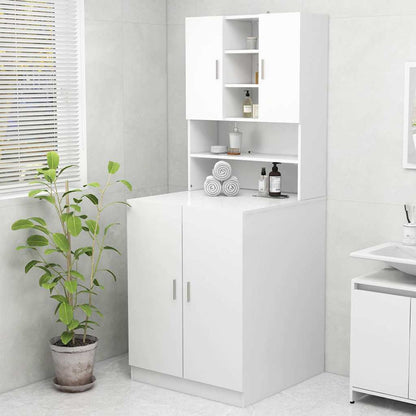 vidaXL Washing Machine Cabinet White 70.5x25.5x90 cm 1