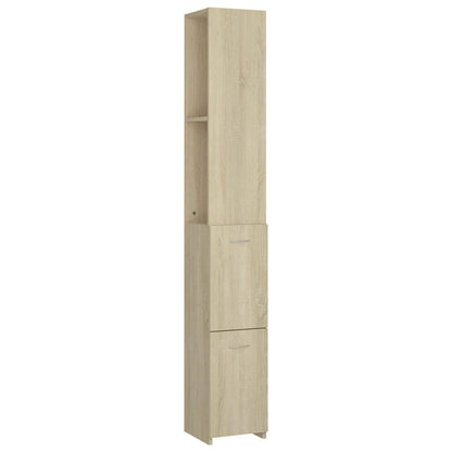 Bathroom Cabinet 25x26,5x170 cm Engineered Wood Sonoma oak