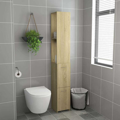 Bathroom Cabinet 25x26,5x170 cm Engineered Wood Sonoma oak