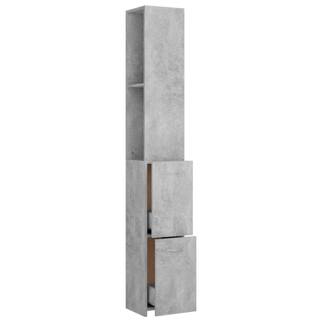 vidaXL Bathroom Cabinet | Concrete grey | Engineered wood | Tall and slim design 6