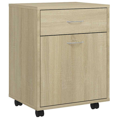 vidaXL Rolling Cabinet Sonoma Oak 45x38x54 cm Engineered Wood 2