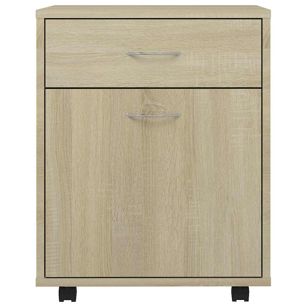 vidaXL Rolling Cabinet Sonoma Oak 45x38x54 cm Engineered Wood 4