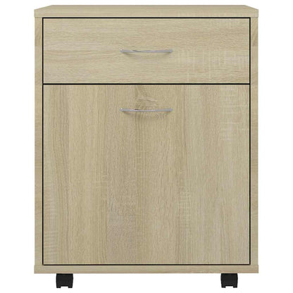 vidaXL Rolling Cabinet Sonoma Oak 45x38x54 cm Engineered Wood 4