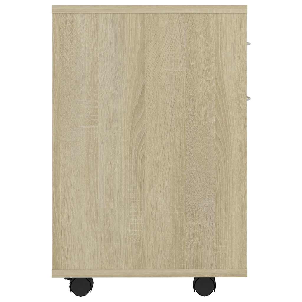 vidaXL Rolling Cabinet Sonoma Oak 45x38x54 cm Engineered Wood 5