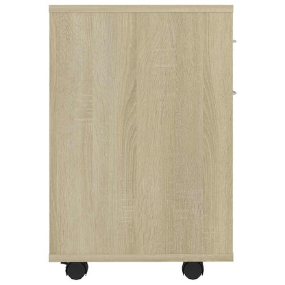 vidaXL Rolling Cabinet Sonoma Oak 45x38x54 cm Engineered Wood 5