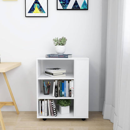 Rolling Cabinet 60x35x75 cm Engineered Wood White