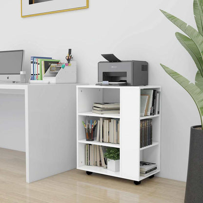 Rolling Cabinet 60x35x75 cm Engineered Wood White