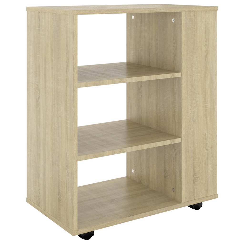 vidaXL Rolling Cabinet Sonoma Oak 60x35x75 cm Engineered Wood 2