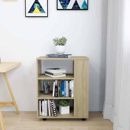 vidaXL Rolling Cabinet Sonoma Oak 60x35x75 cm Engineered Wood 3