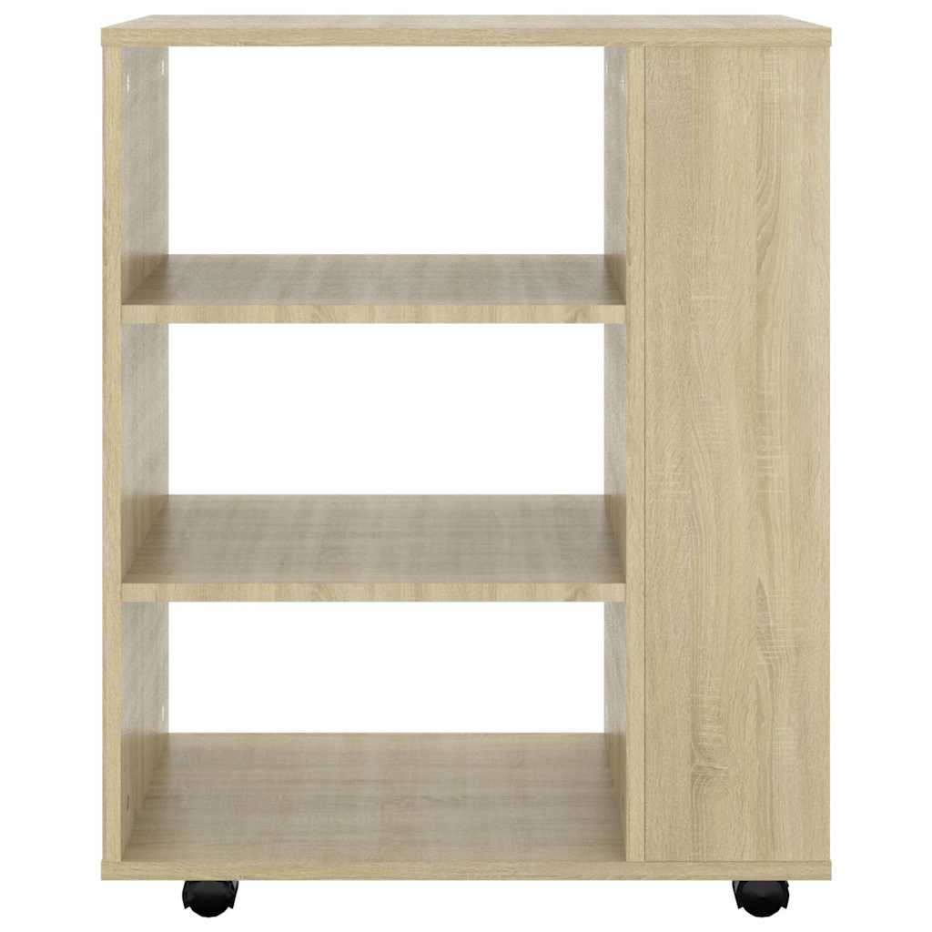 vidaXL Rolling Cabinet Sonoma Oak 60x35x75 cm Engineered Wood 4