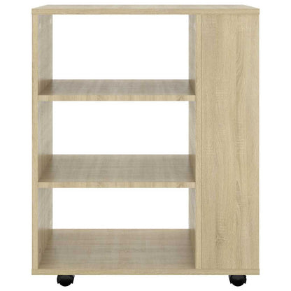 vidaXL Rolling Cabinet Sonoma Oak 60x35x75 cm Engineered Wood 4