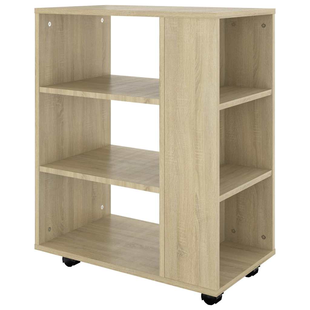 vidaXL Rolling Cabinet Sonoma Oak 60x35x75 cm Engineered Wood 5