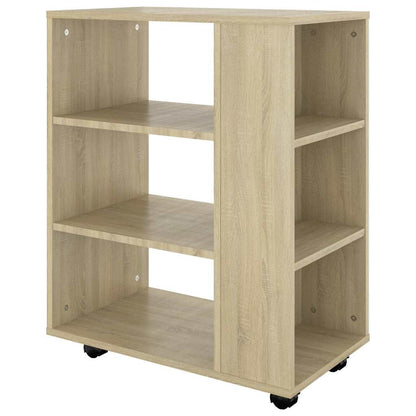 vidaXL Rolling Cabinet Sonoma Oak 60x35x75 cm Engineered Wood 5