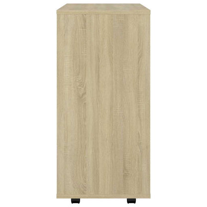vidaXL Rolling Cabinet Sonoma Oak 60x35x75 cm Engineered Wood 6