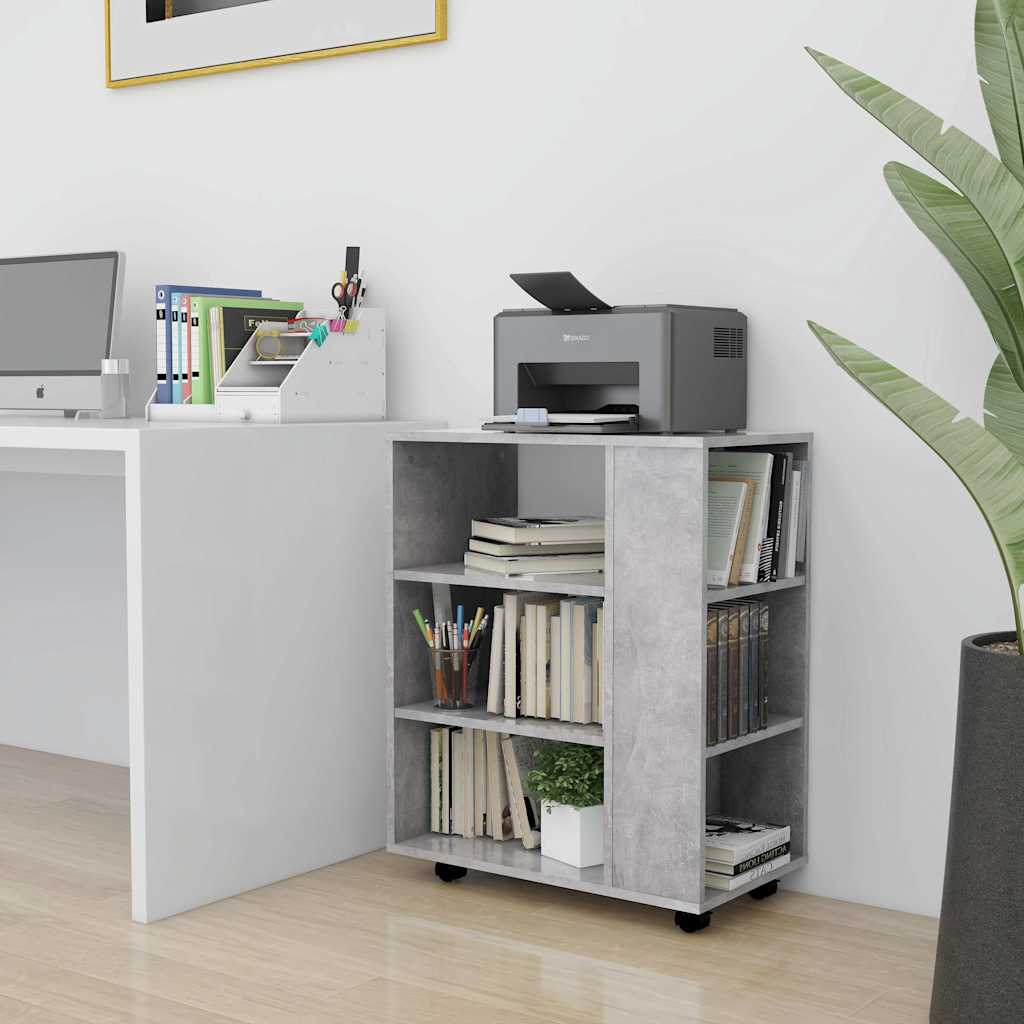 vidaXL Storage Cabinet | Concrete grey | Engineered wood | Rollable 1