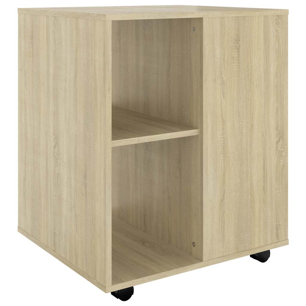 vidaXL Rolling Cabinet Sonoma Oak 60x53x72 cm Engineered Wood 2