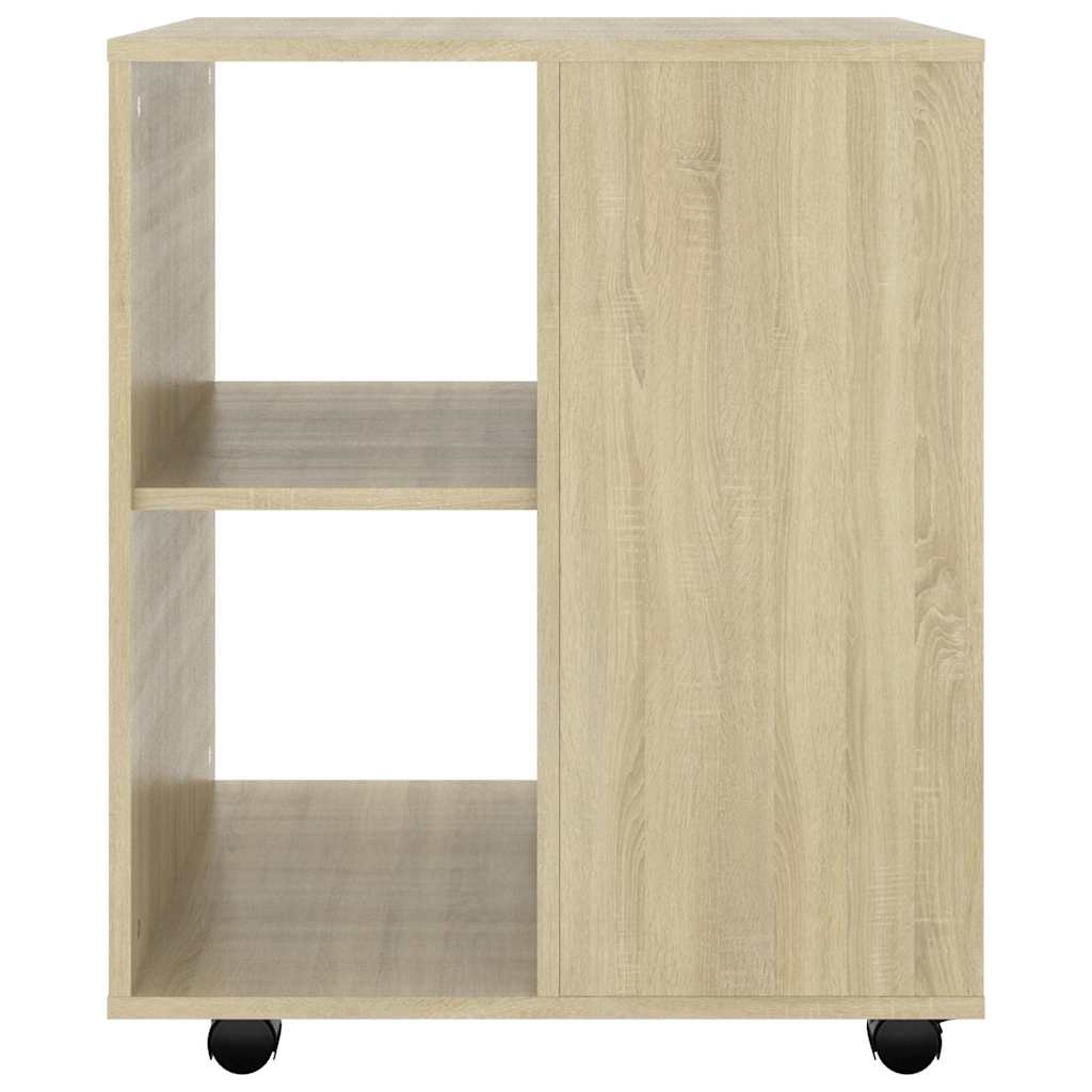 vidaXL Rolling Cabinet Sonoma Oak 60x53x72 cm Engineered Wood 4