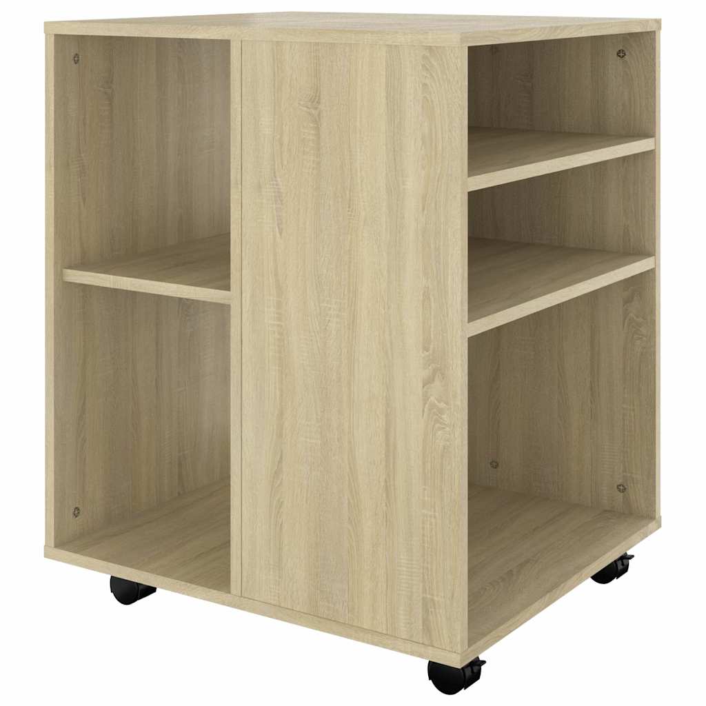 vidaXL Rolling Cabinet Sonoma Oak 60x53x72 cm Engineered Wood 5