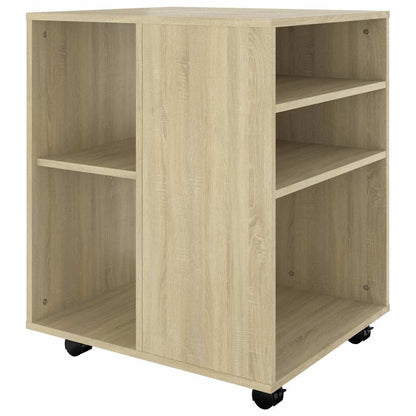 vidaXL Rolling Cabinet Sonoma Oak 60x53x72 cm Engineered Wood 5