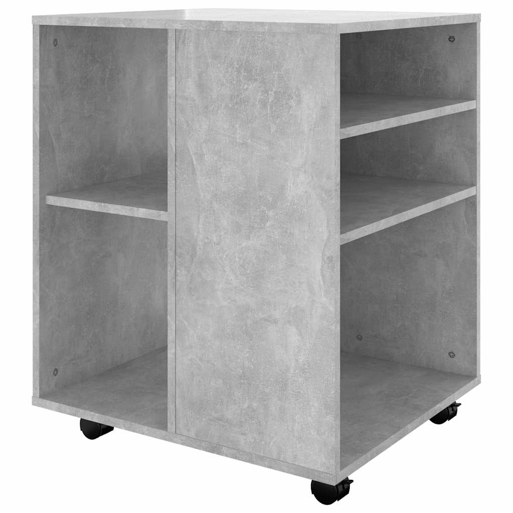 vidaXL Rolling Cabinet Concrete Grey 60x53x72 cm Engineered Wood 5