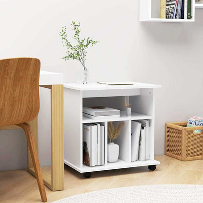 vidaXL Rolling Cabinet White 60x45x60 cm Engineered Wood 1