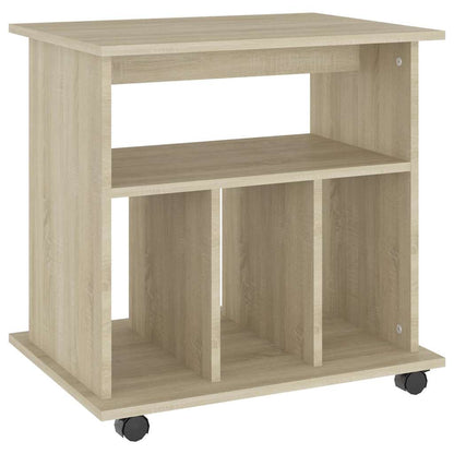 vidaXL Rolling Cabinet Sonoma Oak 60x45x60 cm Engineered Wood 2
